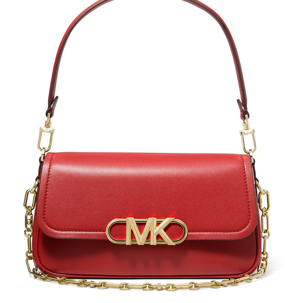 MICHAEL MICHAEL KORS RED PARKER MEDIUM LEATHER SHOULDER BAG